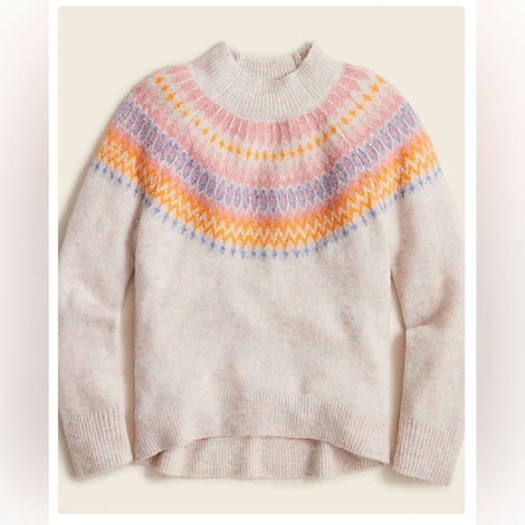 J. Crew Crewcuts - Girls' Fair Isle Sweater - Ivory Multi Peony - Picture 1 of 7